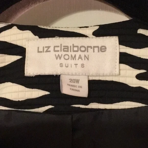 NWT,LIZ CLAIBORNE WOMAN,Sz20,3pieceZebra printjacket,Cotton,Sleeveless top,skirt - Picture 2 of 12